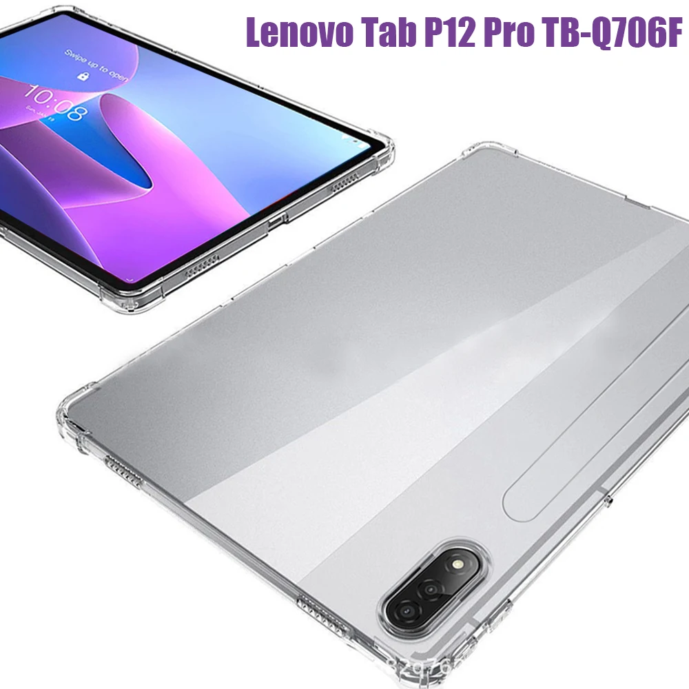 Soft Airbag Transparent Case For LENOVO Tablet Tab P12 Pro TB-Q706F Q706N 12.6 inch TPU Silicone Jelly Protective Cover