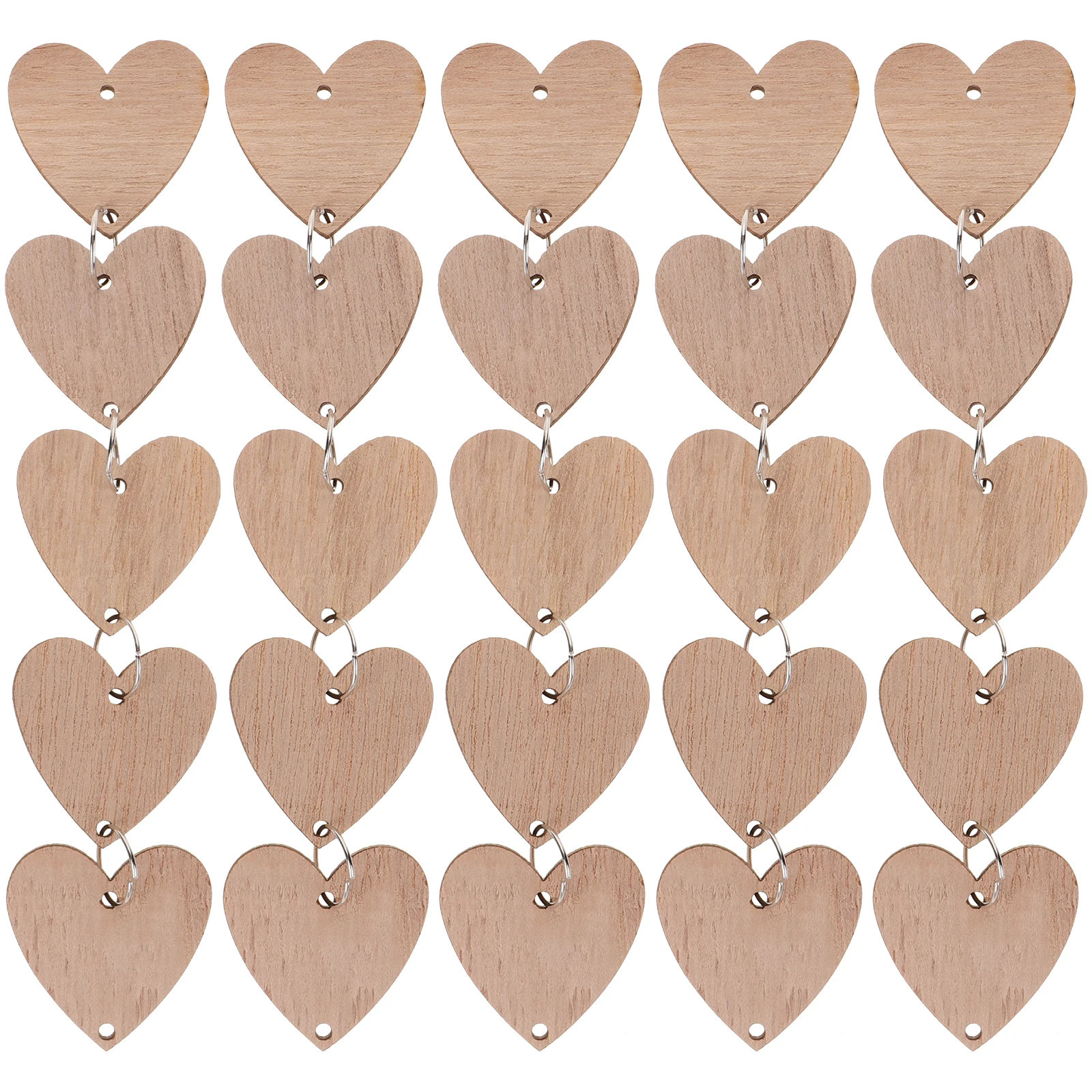 

50 Pcs Wood Chip Hanging Board Accessories Family Birthday Tags Wall Decor Reminder Rustic Scrapbook Bamboo Calendar Office
