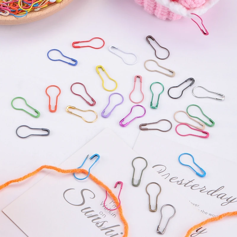 100 Stück Eisen-Metall-Sicherheitsnadeln in Kürbisform, Strickmarkierer, Etikettenanhänger, DIY-Bastelwerkzeug, Häkelzubehör – Detail 3