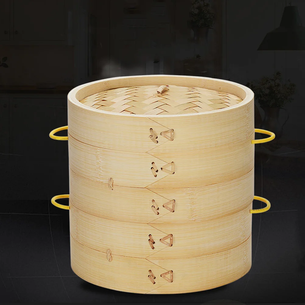 

2 Pcs Bamboo Steamer Rack Steamed Dash Kitchen Cookware Buns Food Basket Electric