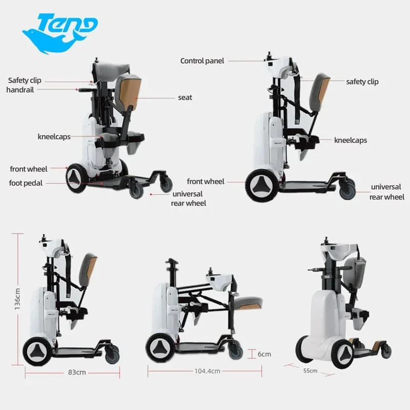 Mobilidade elétrica Scooter com suporte, Help Walking Aids, Cadeira de rodas