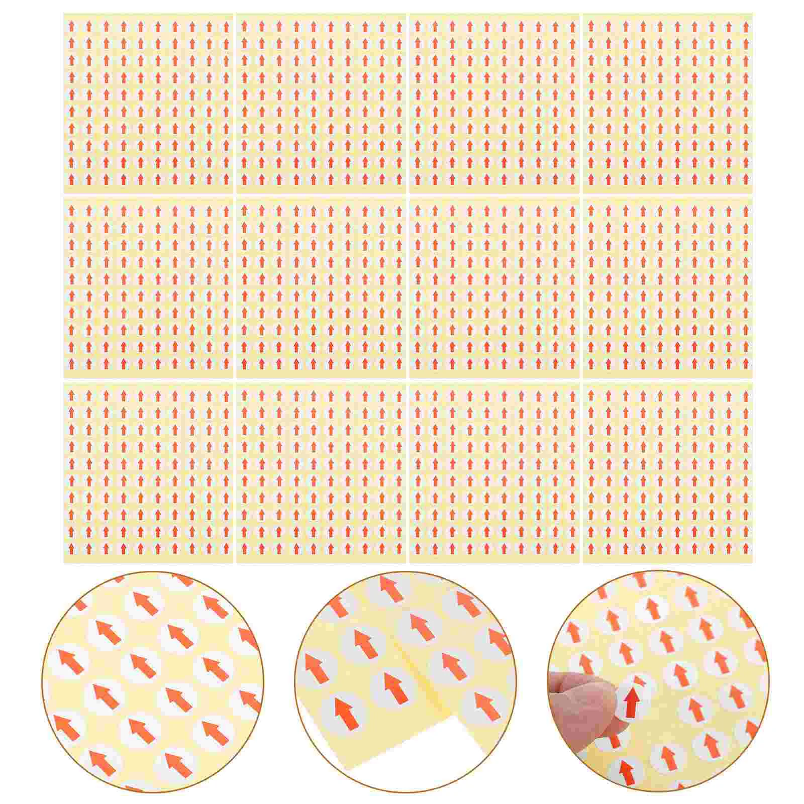 3200 PCS Arrows Product Inspection Sticker Stickers Dot Adhesive Labels Circle Paper Round Indicator