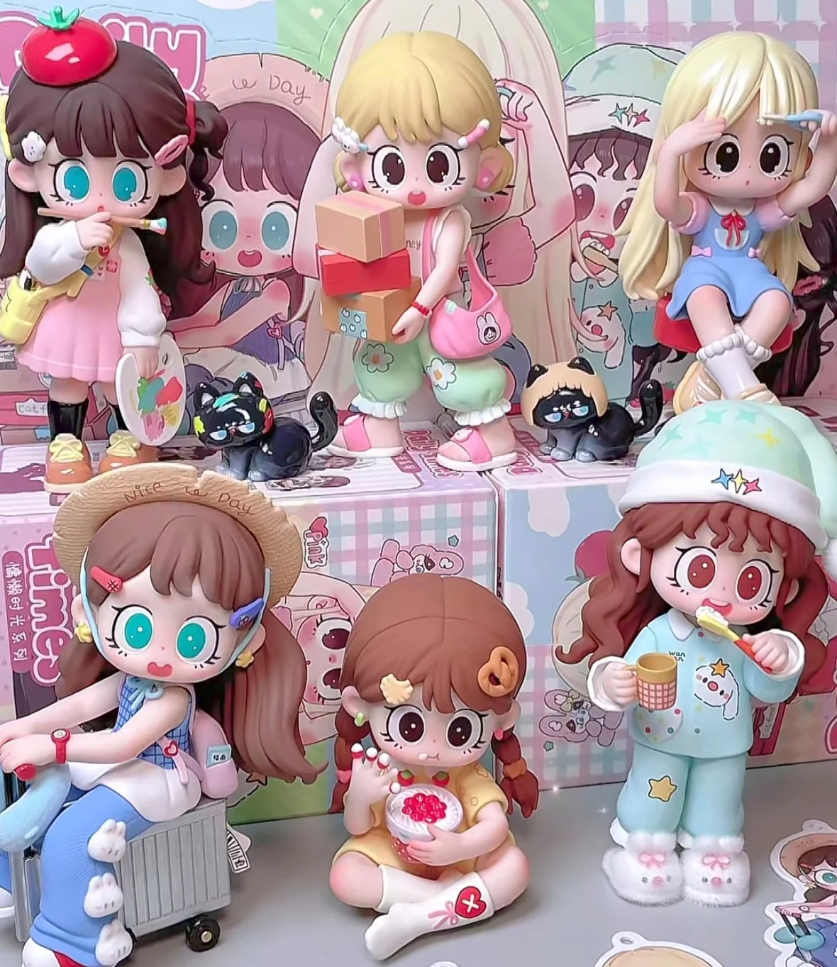 

New Original Milay Girl Trendy Play Blind Box V3 Lazy Time Series Desktop Model Ornament Toy Gift Kawaii Doll Healing Figures
