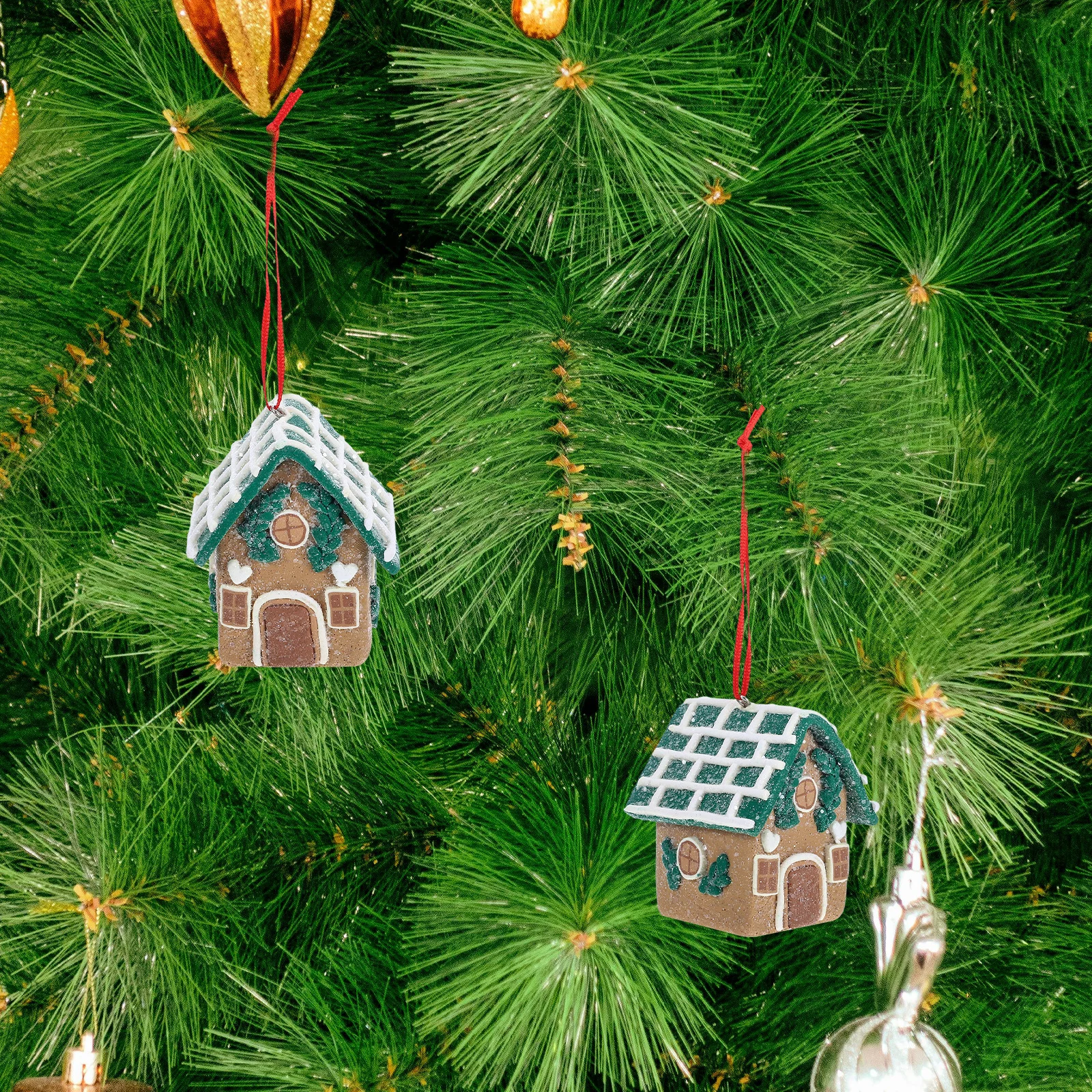 

Small House Pendant Candy Gingerbread Christmas Decorations Tree Man Ornaments Decors Soft Clay Hanging