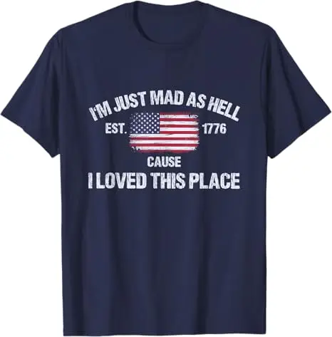 Ich bin einfach wütend, weil ich diesen Ort liebte - 4. Juli T-Shirt Y2K Patriotisches Amerikanisches Spruch-T-Shirt für Damen und Herren – Detail 6