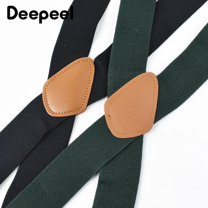 1Pc 3.5X120cm Men Suspenders 4 Clip Buckles Adjustable X-shaped Clasp Hook Braces Adult Belt for Pants Jeans Strap Accessories