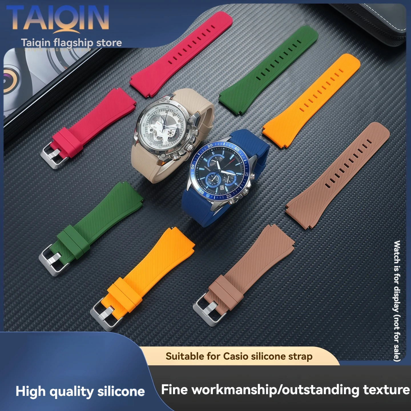 20mm 22m Universal silicone strap For Casio EFR-303 ECB-900 EFR-539 EF-550 Tissot Seiko Citizen Longines Quick release Watchband