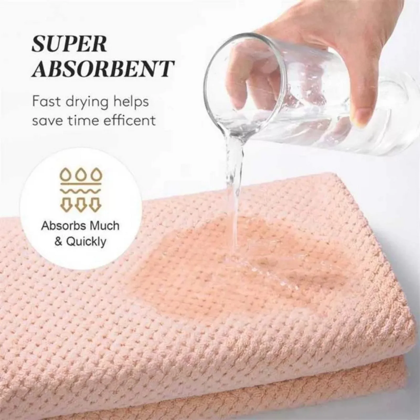 Toalha de cabelo de cor sólida, touca de cabelo seca texturizada, toalha de cabelo absorvente para mulheres com botões