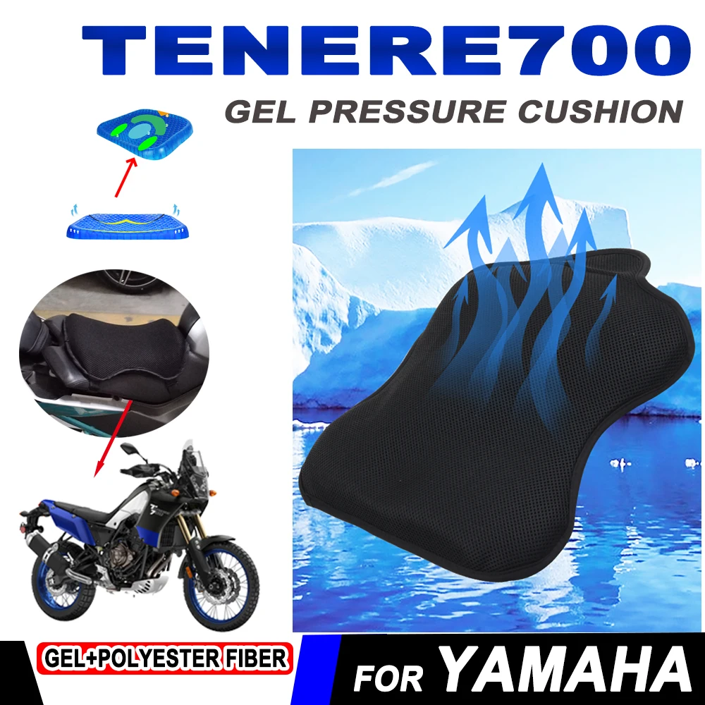 Tenere 700 2023 Breathable Pressffre Relief Gel Seat Cushion Cover for YAMAHA Tenere700 T7 XTZ700 2019+ Motorcycle Accessories