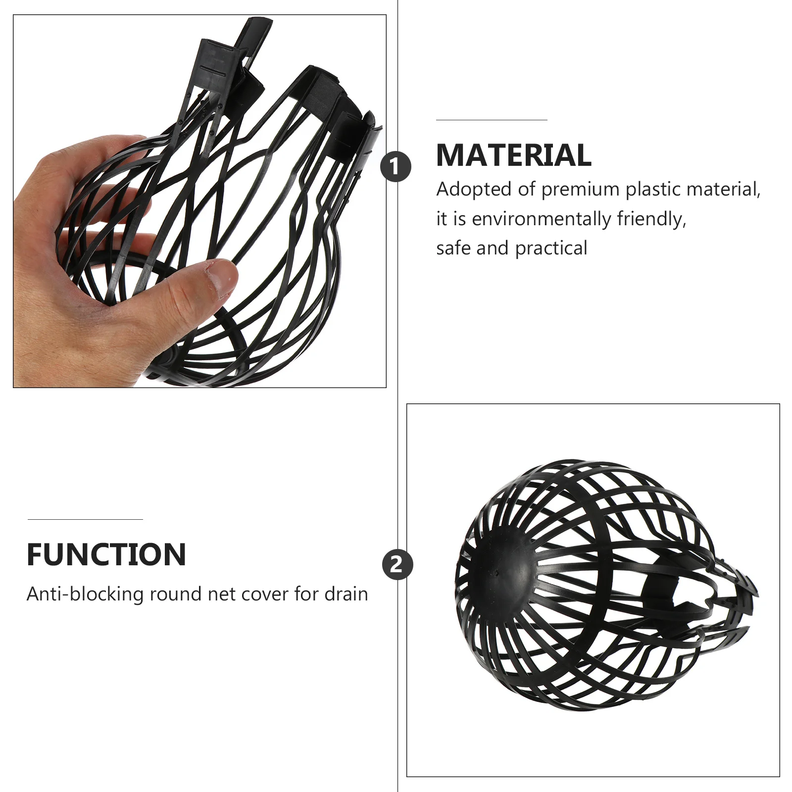 

4Pcs Floor Drain Cover Plastic Sink Drainer Leaves Proof Mesh Strainer Fast Drainage No Tools Required Rooftop Drain Cover