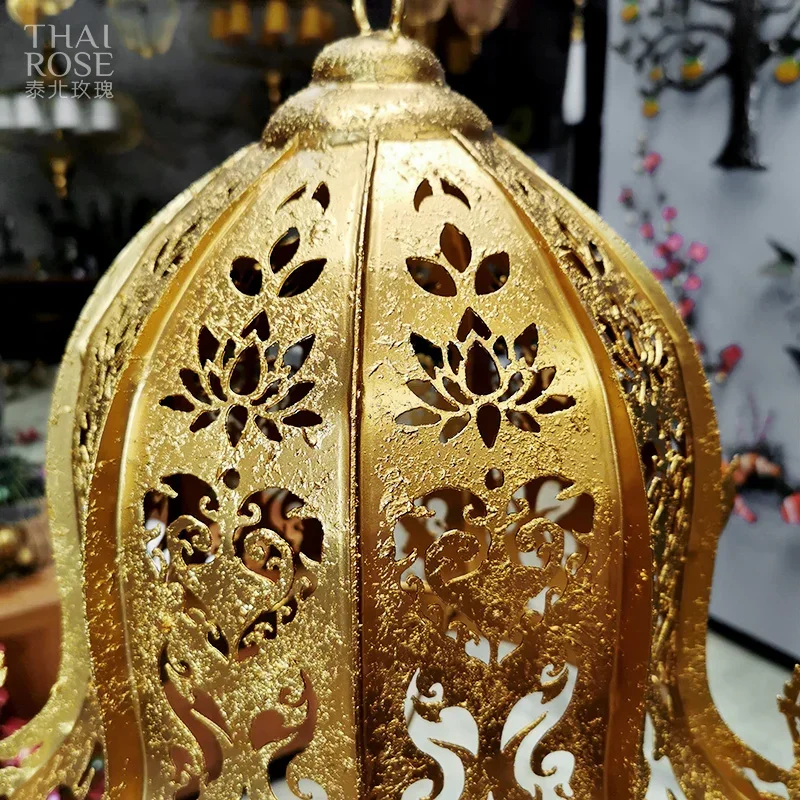 الحديد Droplight الحديثة الخفيفة الفاخرة مطعم اللوبي جنوب شرق آسيا نمط مصباح للزينة المعدنية