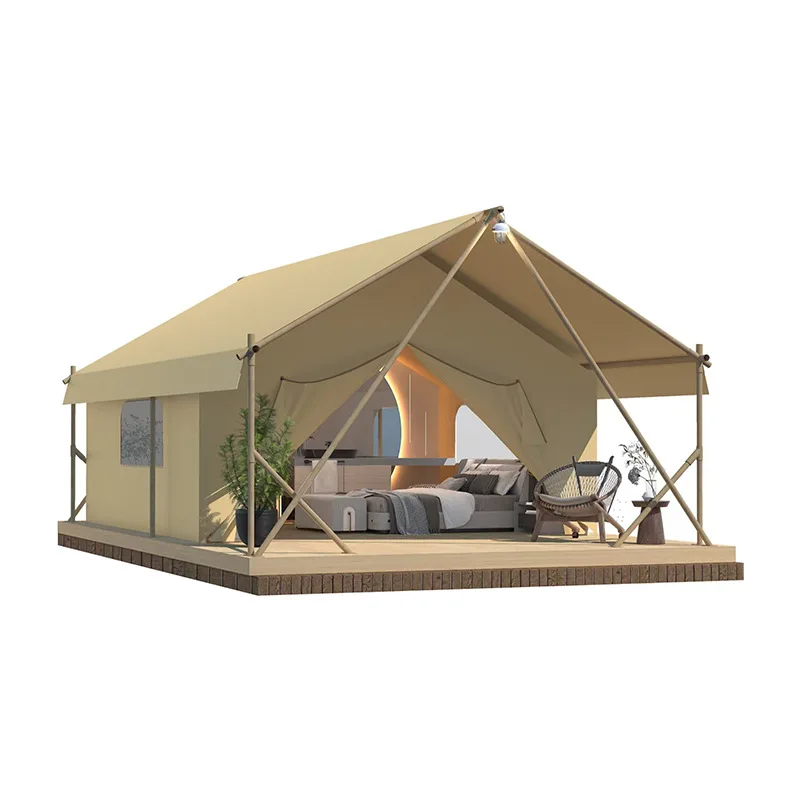 Outdoor campground vacation, scenic dining base, spire double-layer tent