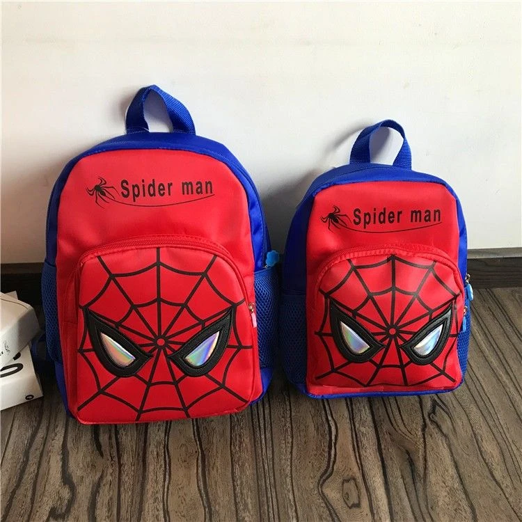 Anime mochila para crianças, mochila dos desenhos animados, mochila leve, criativa, homem-aranha, 2 dimensões, presente