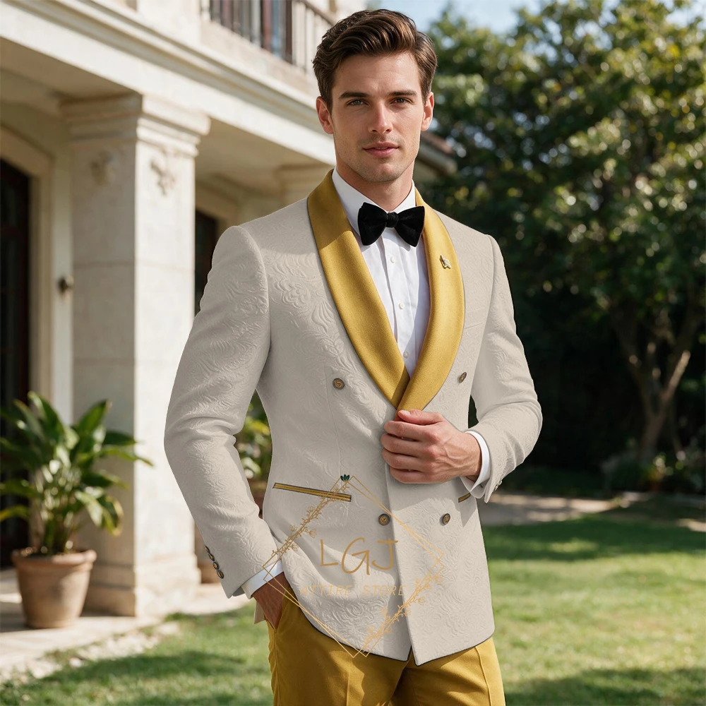 Men'S Formal Dinner Wear - Luxury Men's 2 Piece Floral Jacquard