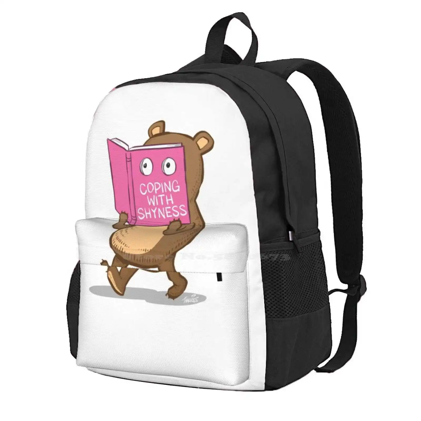 Shy Bear Hot Sale Schoolbag Backpack Fashion Bags Shyness Bears Shy Bear Self Help Reading Books Reader Introverted Anxious