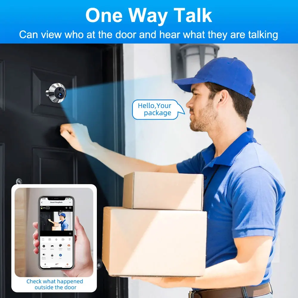 Tuya 5MP Smart Peephole Doorbell Camera with 4.3