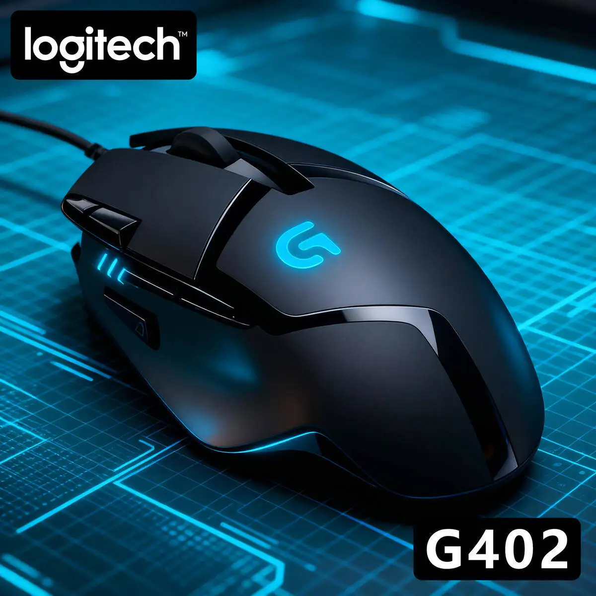 

Logitech G402 Wired FPS Mouse, 4000 DPI Optical Sensor, 8 Custom Buttons, Fusion Engine, 500 IPS, Lightweight, Windows/Mac