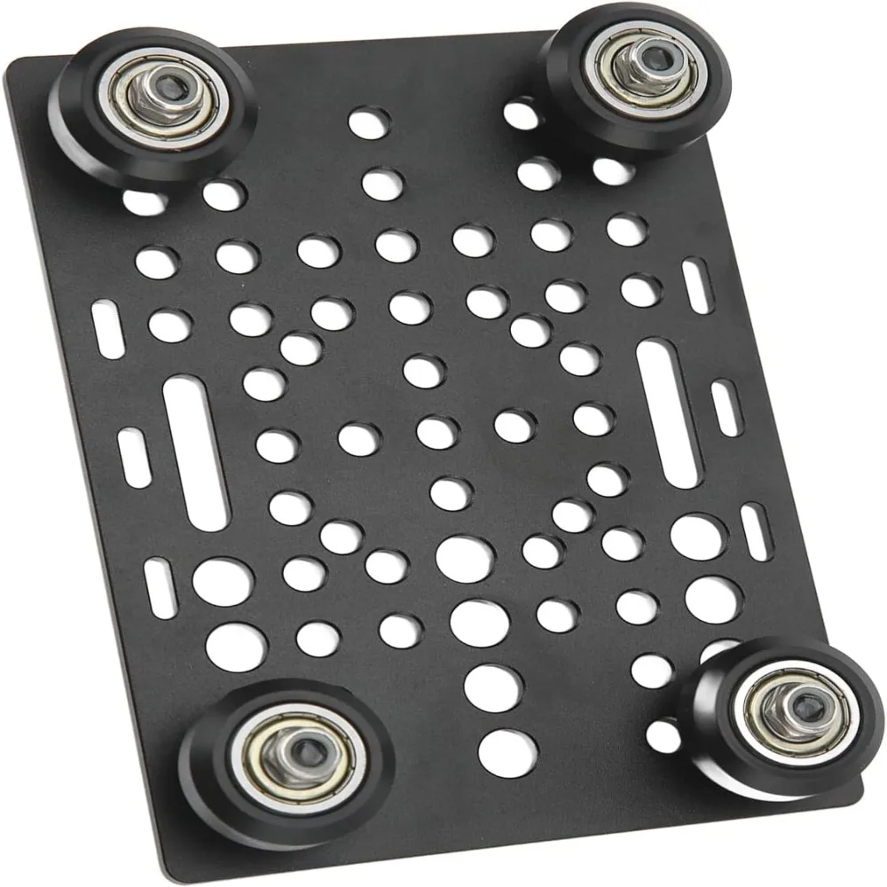 Durable 20mm to 80mm Width Aluminum Gantry Plate 4 Plastic Pulleys 3D Printer Guide Rail V Gantry Plate Home Workshop