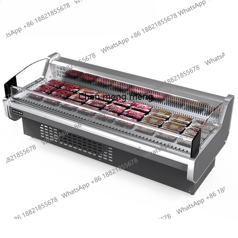 Armário de exibição de carne fresca supermercado porco refrigerado armário de manutenção fresca comercial armário de exibição de alimentos cozidos