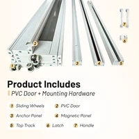 CCBOYSHARDWARE PVC Accordion Door with Lock and Handle, White, Double-layer PVC, Space-saving Folding Door,Easily trimmable, Complete hardware kit included, Waterproof and easily clean 4