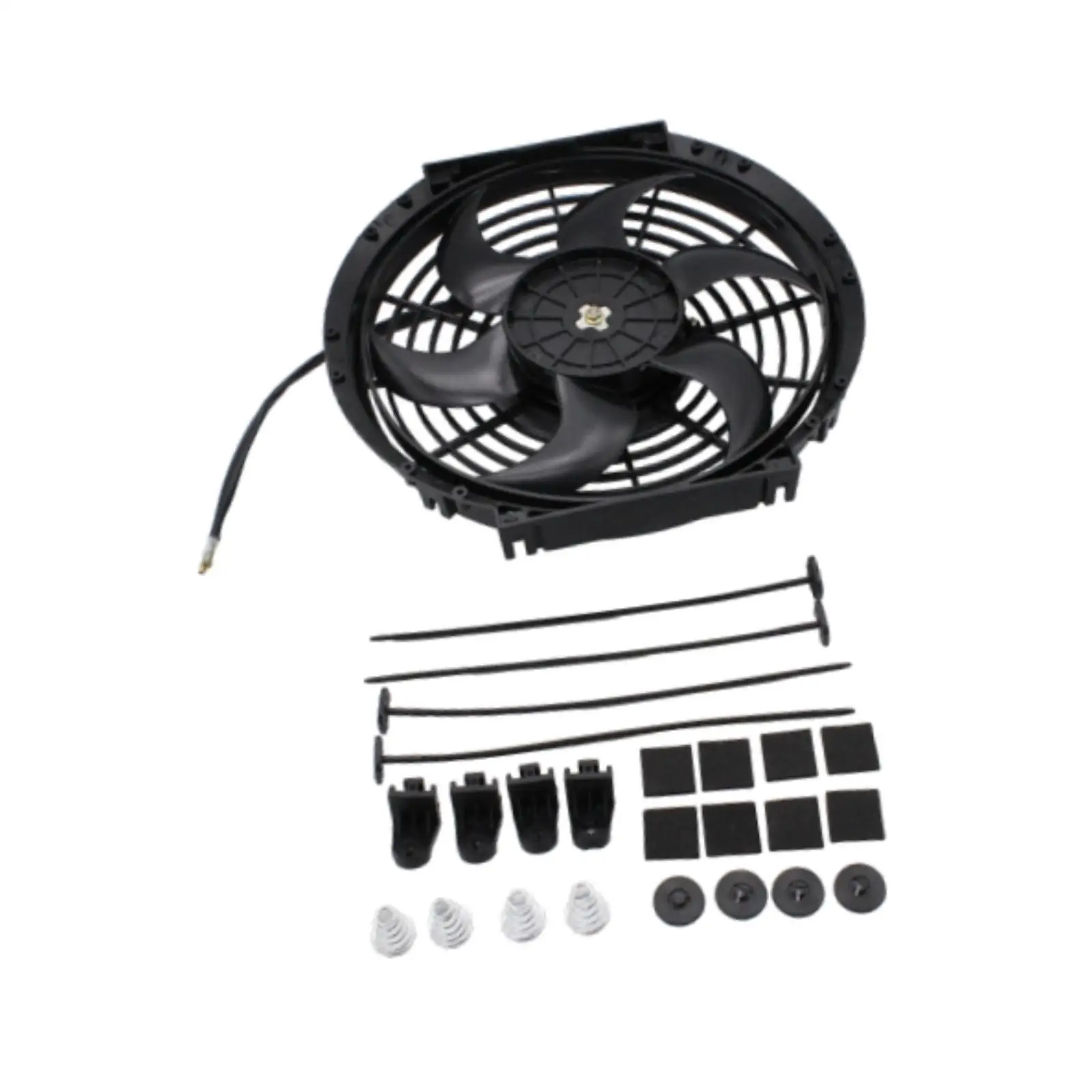 

Вентилятор радиатора с 6 лопастями и монтажным комплектом, профессиональный, заменяет премиальные аксессуары, ремонтные детали, 10-дюймовый электрический вентилятор для радиатора