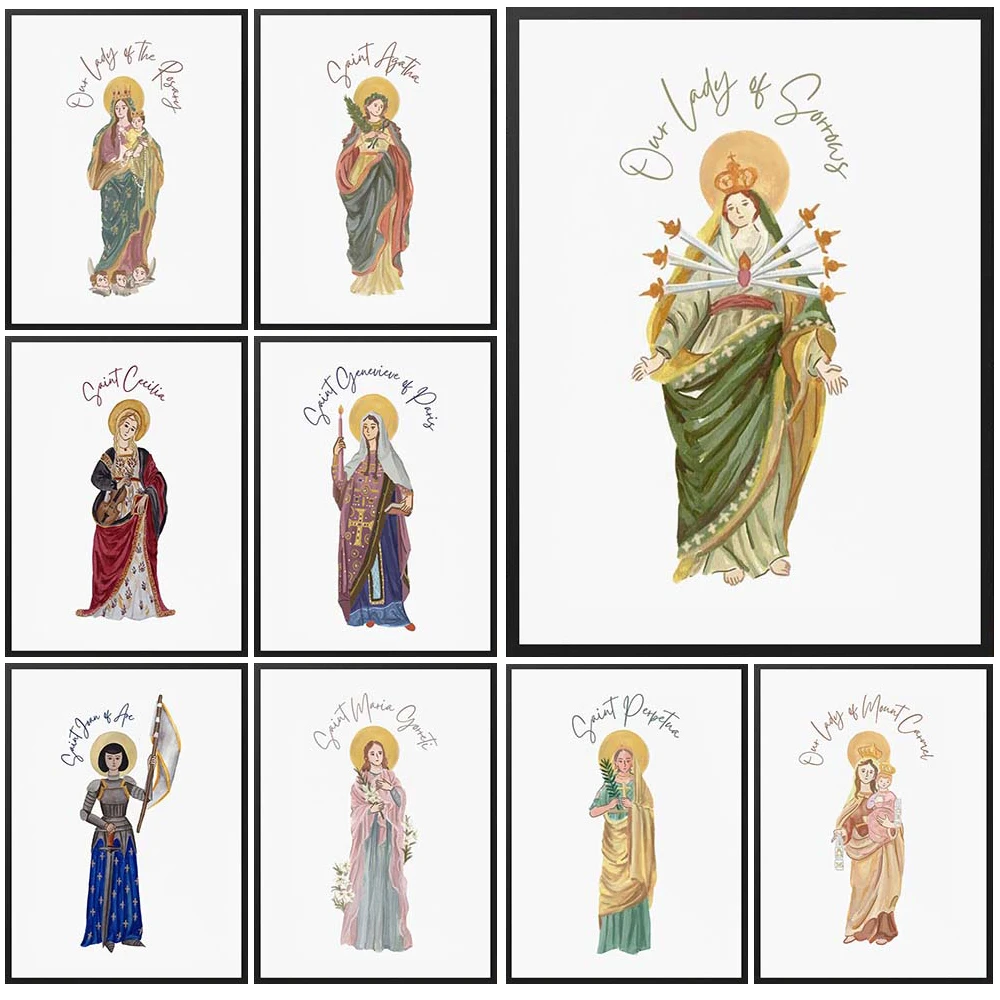 

Our Lady of Sorrows Saint Agatha Saint Mary Magdalene Catholic Wall Pictures For Church Poster Wall Art Canvas Painting Unframed