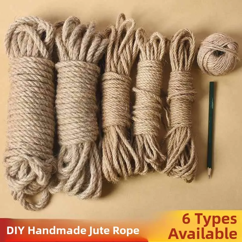 Handmade Hemp Rope Durable Wear-resistant Cotton Thread Decorative Wall Hanging Rope Binding Creative Weaving Rope Home Fabric