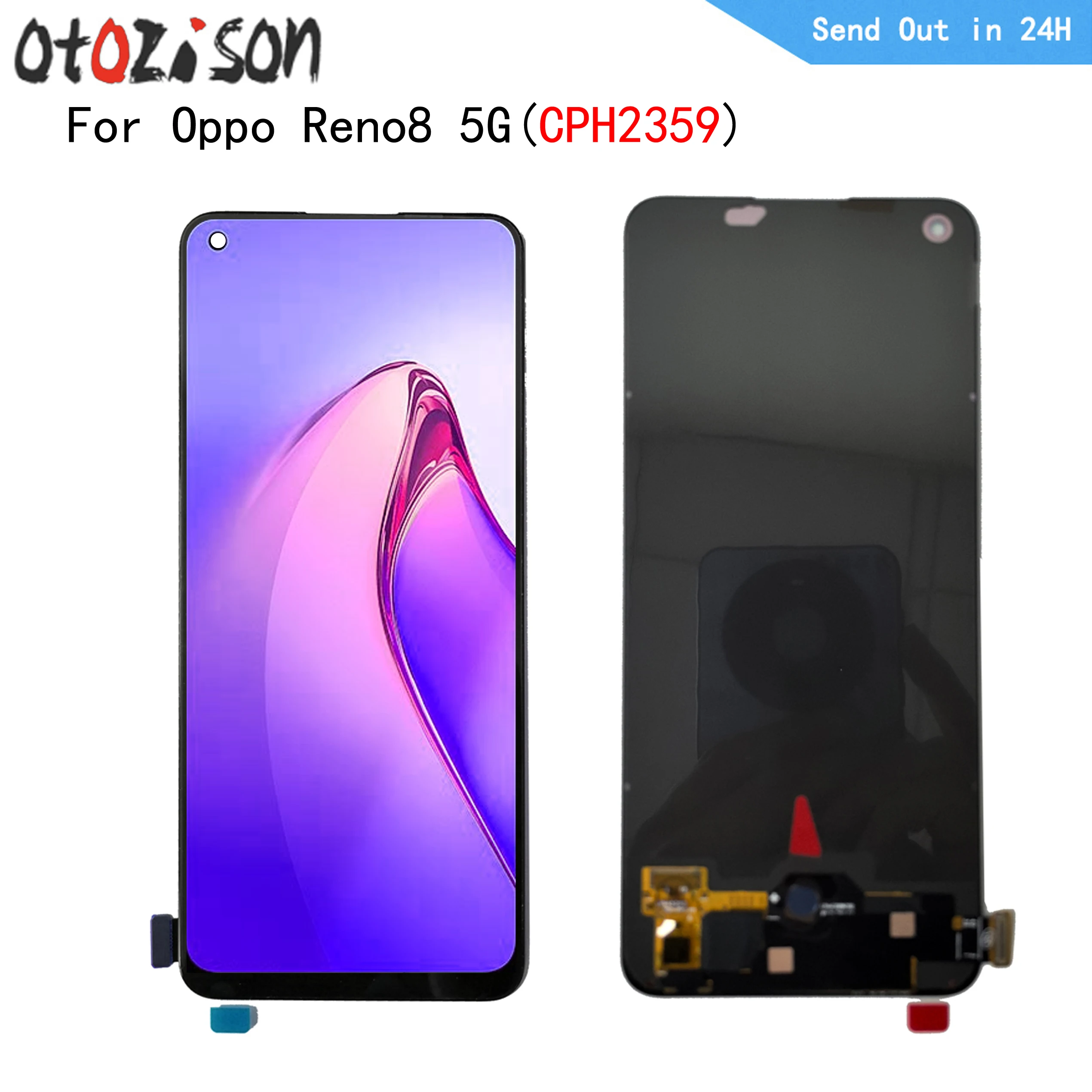 6,4-дюймовый AMOLED-экран для Oppo Reno8 5G CPH2359, ЖК-экран, сенсорная панель, дигитайзер с рамкой в сборе для OPPO Reno8 5G