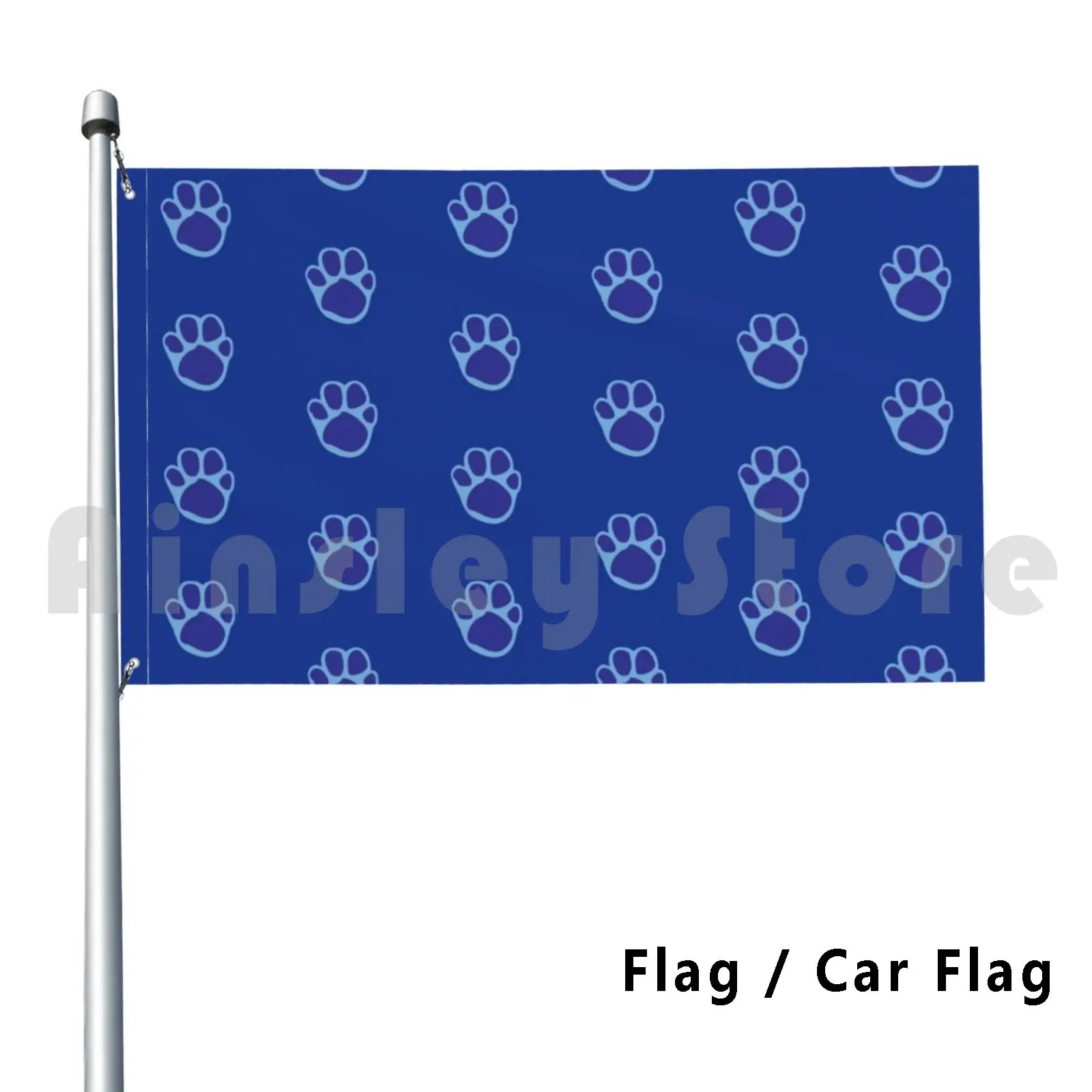 

Blue's Paw Print Pattern Outdoor Decor Flag Car Flag Blue Blues Clues Paw Paw Paw Pattern Dog Steve Vintage