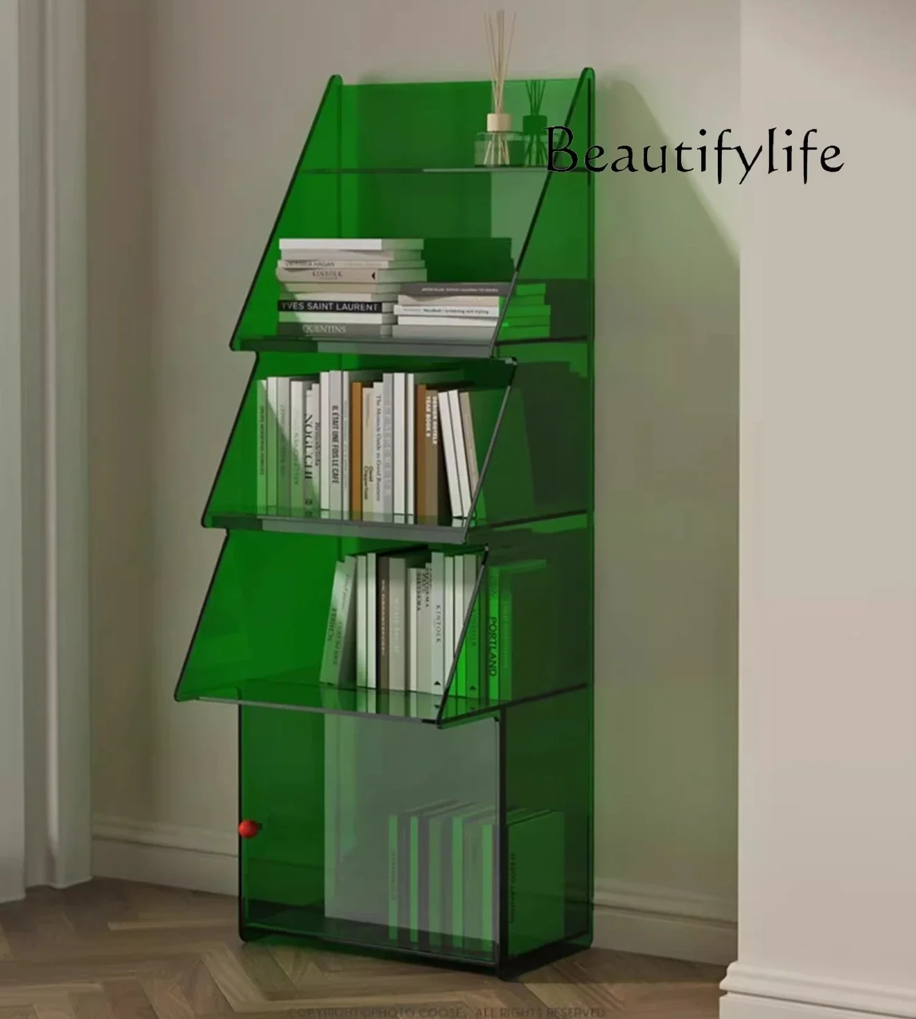 Acrylic Home Storage Rack Dining Room Side Cabinet Bedroom Bookshelf Floor Multi-Layer Storage Cabinet