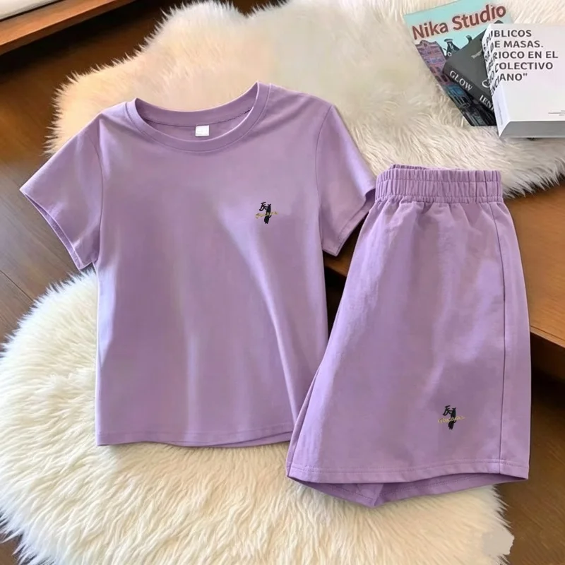 

Casual Summer Sleepwear Set for Women Loose Short Sleeve Shorts Home Clothes Two Piece Set plus Size Comfortable Outerwear