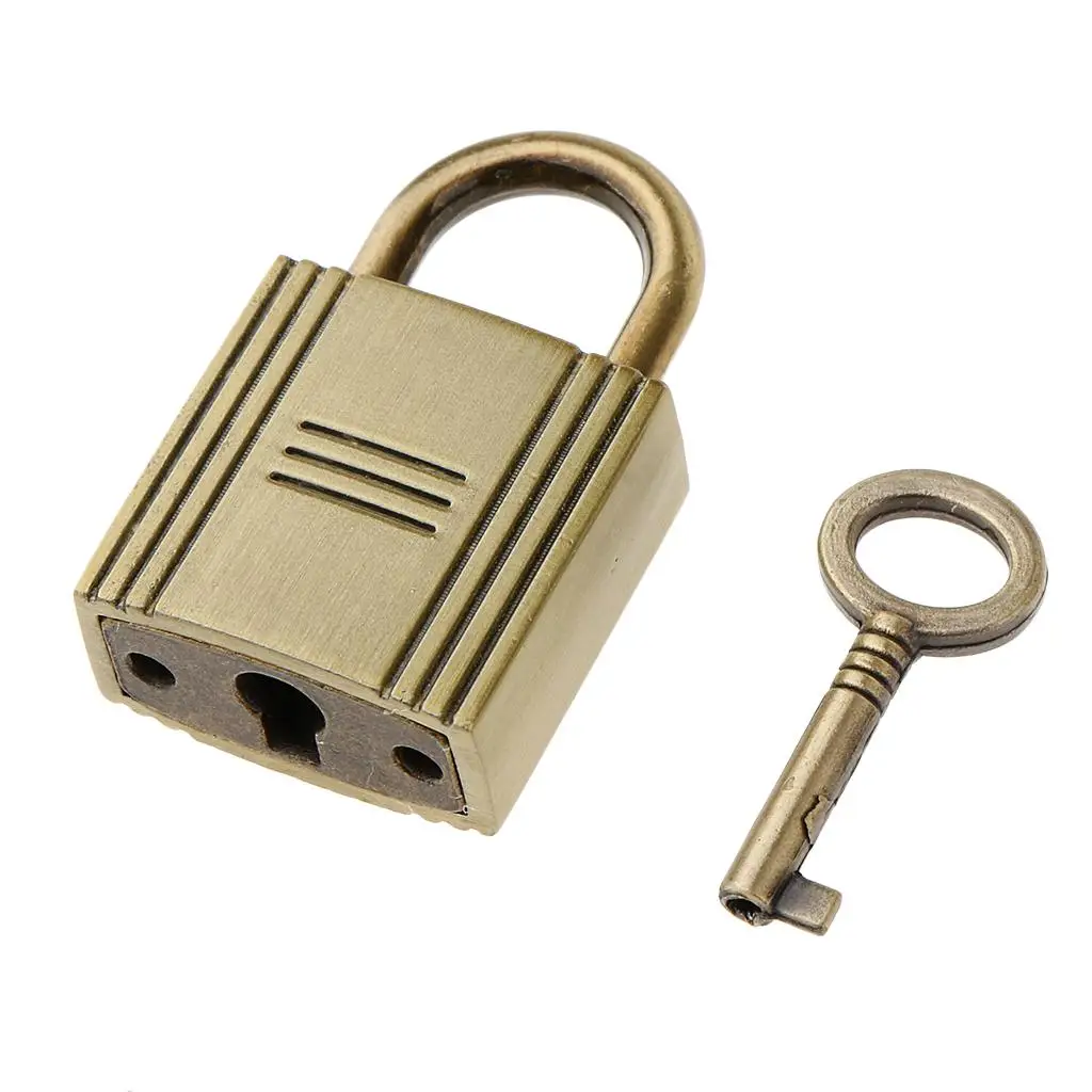 Mini Square Padlock Travel Luggage Suitcase Drawer Bag Security Lock w/ Key