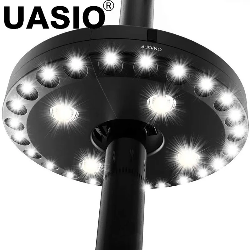 200LM 24+4LED Outdoor Patio Umbrella Pole Light Garden Detachable Portable Camping Tent Lamp Emergency Light with Hook