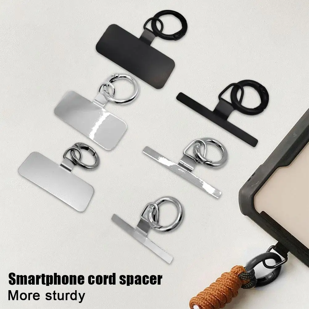 Ultra-Thin Stainless Steel Phone Tether Patch Gasket Piece Connect Replacement Tool Storage Lanyard Cellphone Safety Strap H8C4