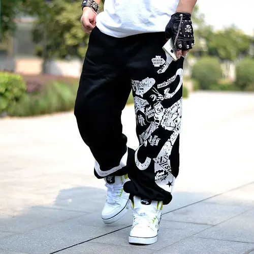 Pantalones de chándal holgados para hombre, Pantalón deportivo de pierna ancha para baile callejero juvenil, Rap, Hip Hop, británicos, Harajuku