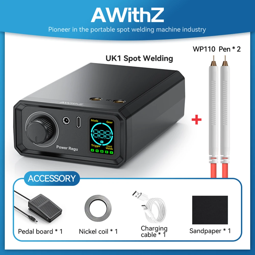 

AWithZ UK1 9000W Spot Welding Machine 18650 Lithium Battery DIY Nickel Sheet Welding Machine for Mobile Phone Battery Repair