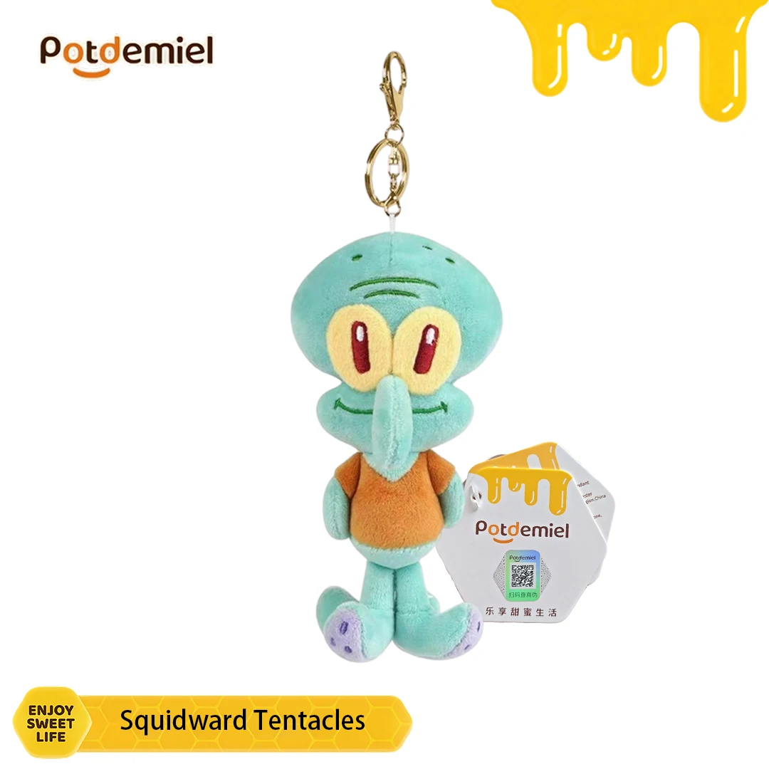 Potdemiel SpongeBob Squidward Tentacles Plush Keychain Backpack Hanger Handbag Pendant Purse Charm Collectible Accessory Mini