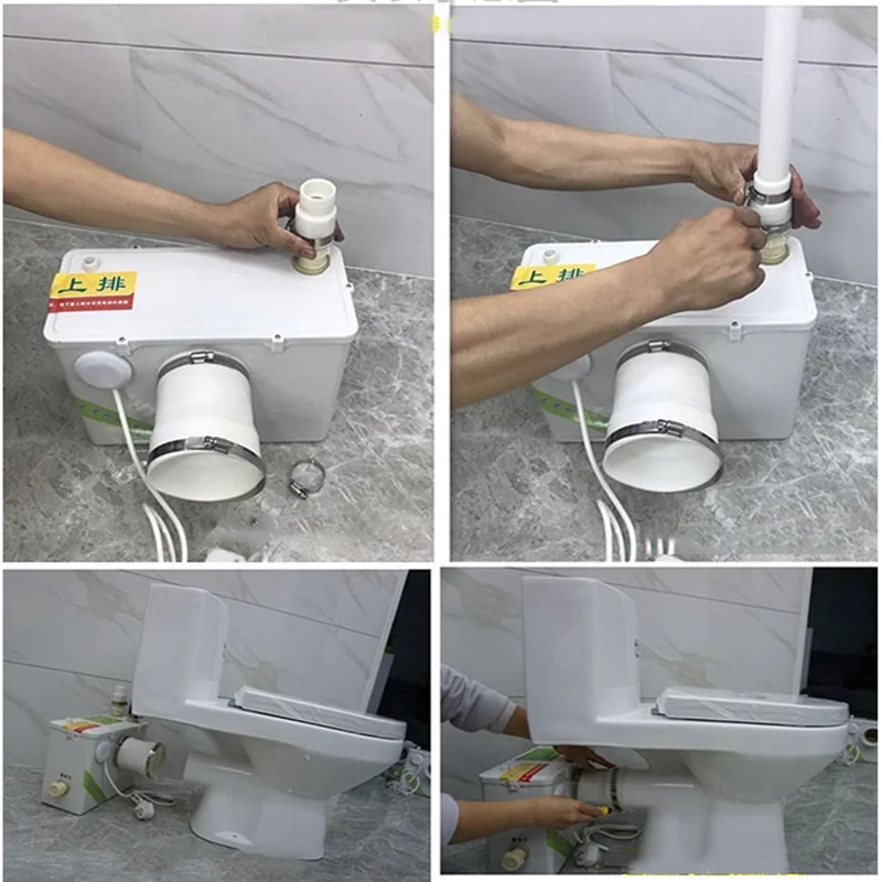 Левый и правый (горизонтальный) Моторный автоматический канализационный насос, электрический дробильный туалет, специальный септик, подъемник канализации