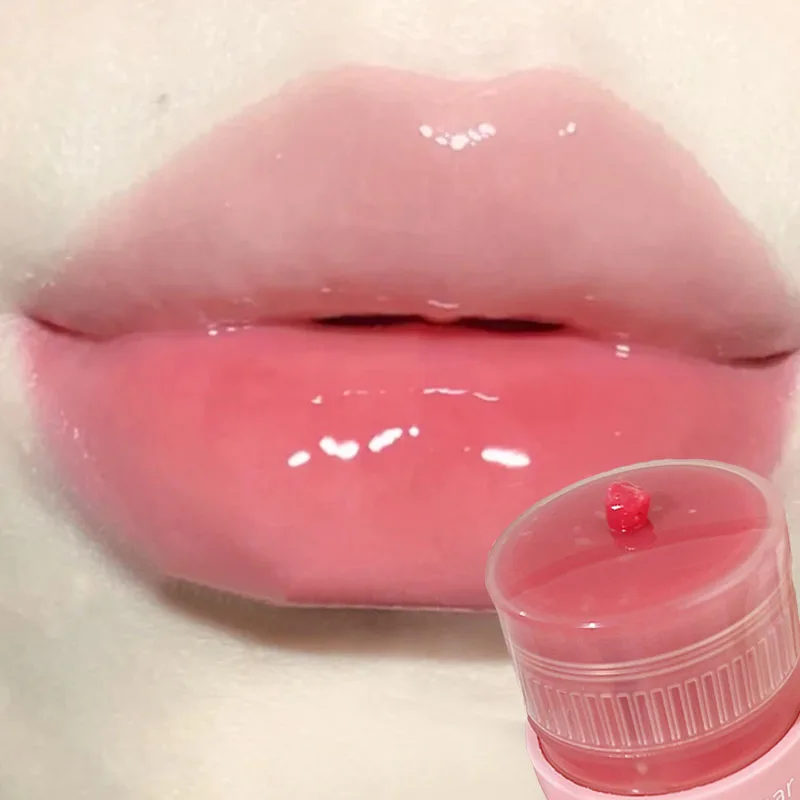 Mirror Colored Rotate Lip Balm Non Sticky Cup Watery Lip Tint Jelly Rose Pink Moisturizing Lipstick Lips Care Makeup Cosmetics