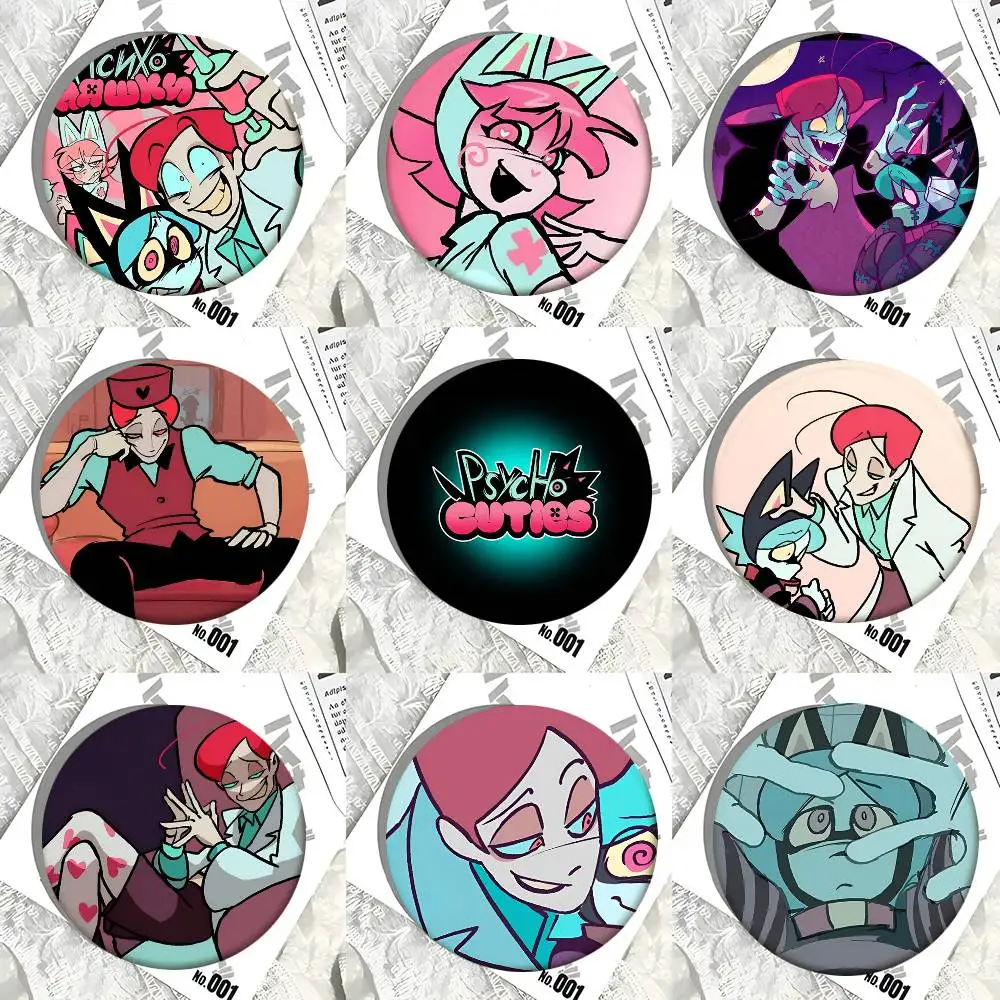 Game PSYCHO CUTIES Horror Rundes Abzeichen Kreative Brosche Kleidung Rucksack Accessoires Anstecknadel