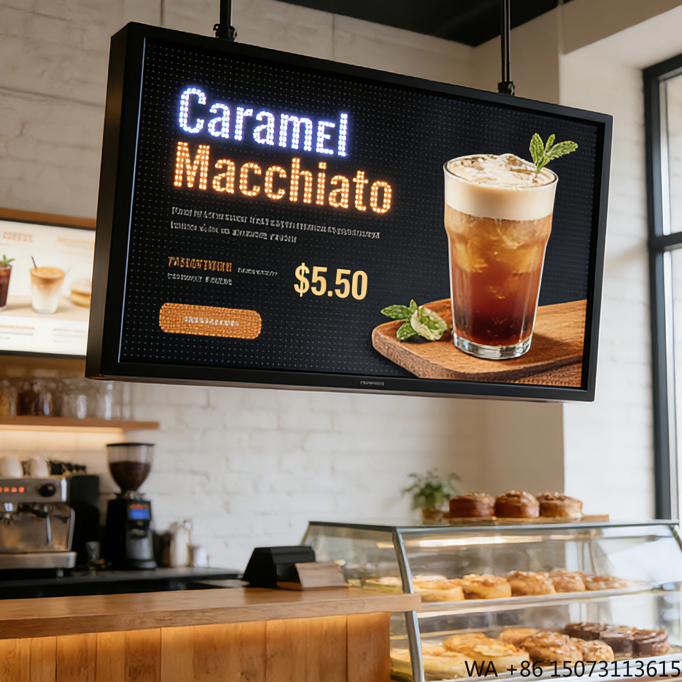 

Светодиодный экран для помещений, стационарный, для кофейни, HD-панель, видеостена