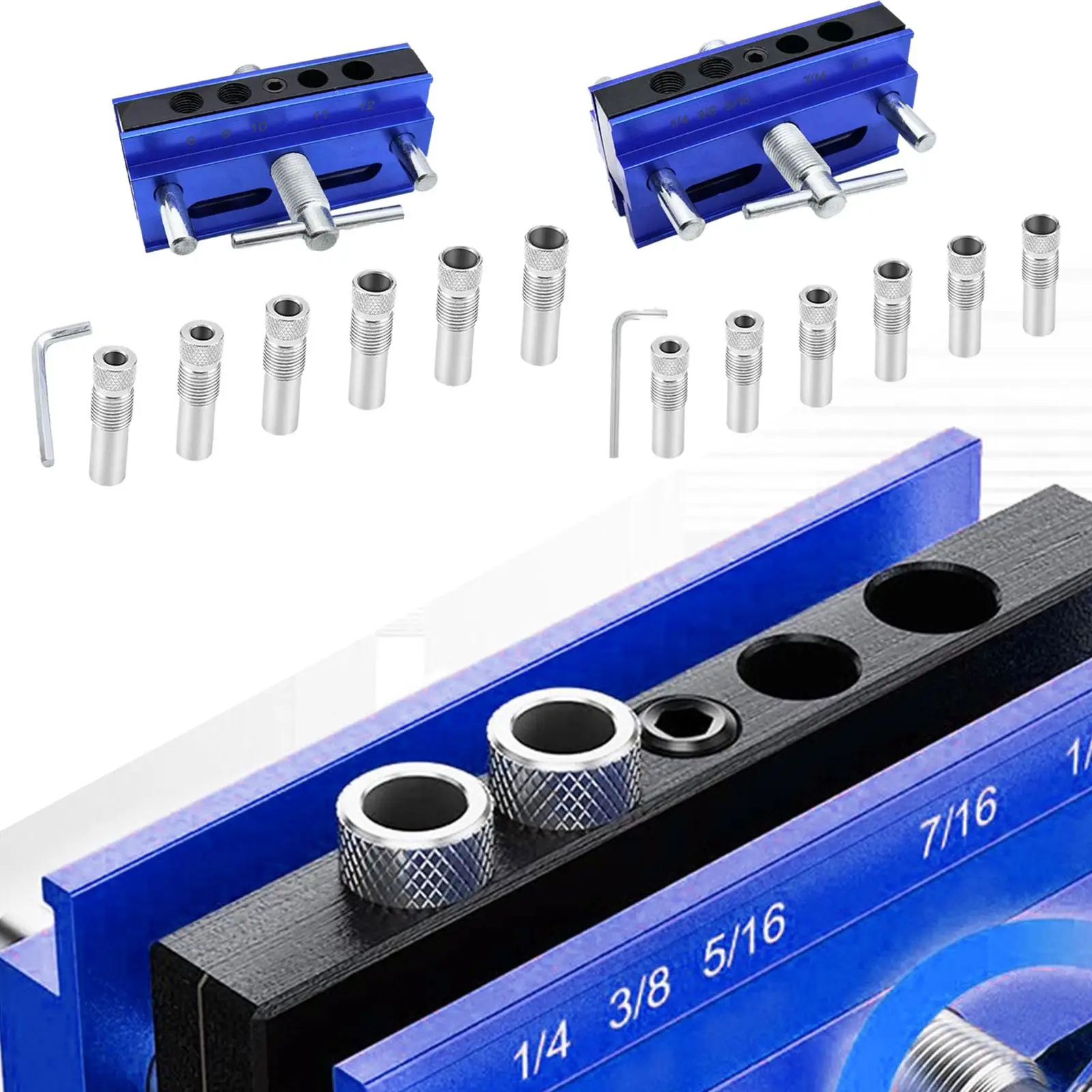 

Приспособление для сверла по дереву с 6 направляющими втулками для сверла Профессиональный практичный самоцентрирующийся приспособление для дюбеля Приспособление для перфорации