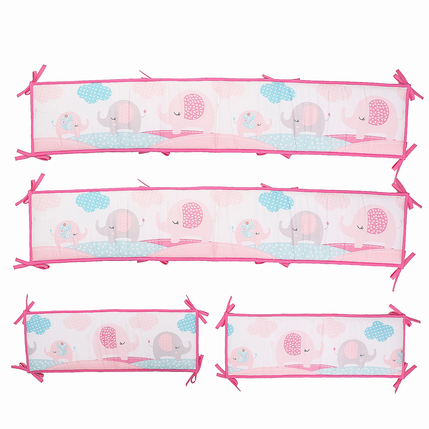 5Pcs Baby Crib Bedding Sets Baby Bed Sets Baby Crib Protector Cot Bumpers Fitted Sheet (4Bumpers+Crib Sheet)