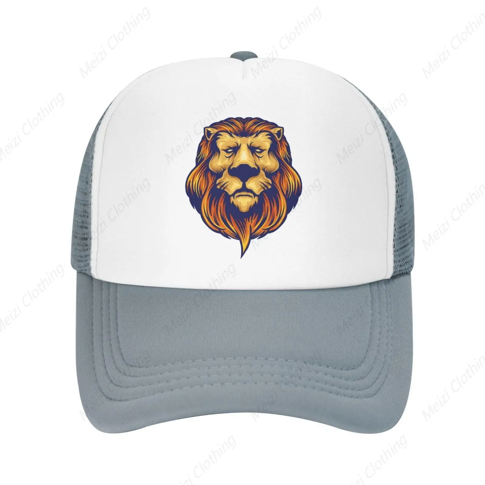 Street cool lion head mesh truck hat, personalized fashionable breathable dad hat men's and women's truck hats