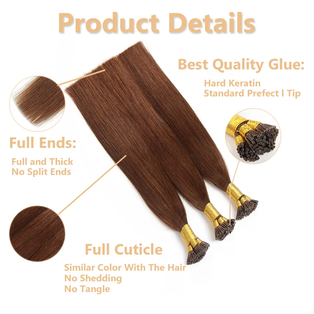 Natural Black Remy Hair 1g/strand 14/24 Inch Real Remy Micro Ring I Tip Human Hair Extensions Straight Pre Bonded Keratin Hair