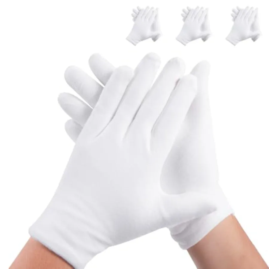

3 Pairs White Cotton Gloves for Dry Hands Sleeping, Premium Cotton Gloves for Eczema Lotion, Hand Gloves Moisturizing Overnight