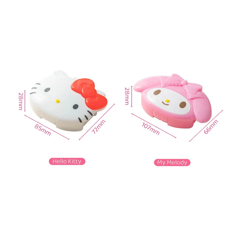 Caso Organizador Sanrio Hello Kitty Pills, Recipiente de Comprimidos Portátil, Dispensar Drogas, Anime Pillbox, Medicina, Vitamin Holder, 4 Grades