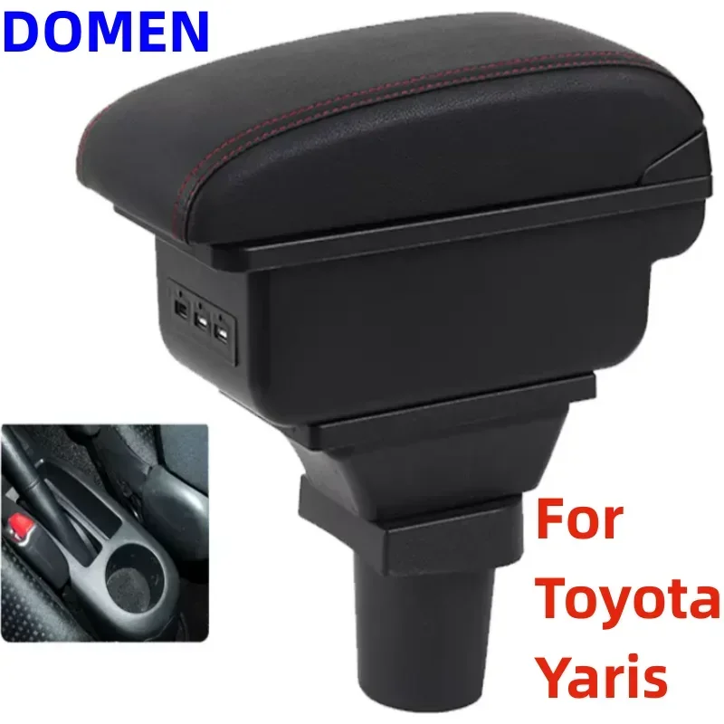 

New Armrest Arm Rest For Toyota Yaris Vitz Hatchback 1998-2011 Centre Console Storage Box with USB LED