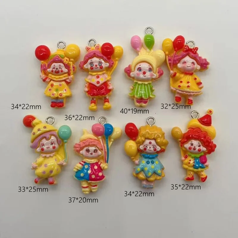 10Pcs Cartoon Resin Cute Balloon Girl Style Earrings Pendant Scrapbook Craft Diy Miniature Decorations