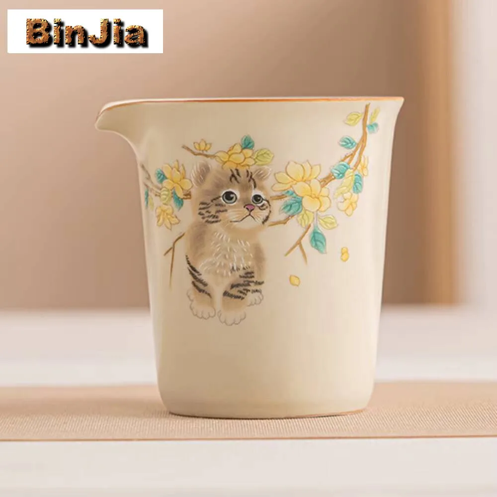 

230 мл крем ручной работы Ru печь фарфоровый кувшин для чая ручной захват ярмарка ча хай бытовой набор для правосудия принадлежности для рукоделия ремесло